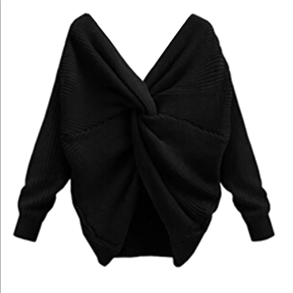 SALE Twisted Open BackFront Twist Knot Sweater - Picture 4 of 7